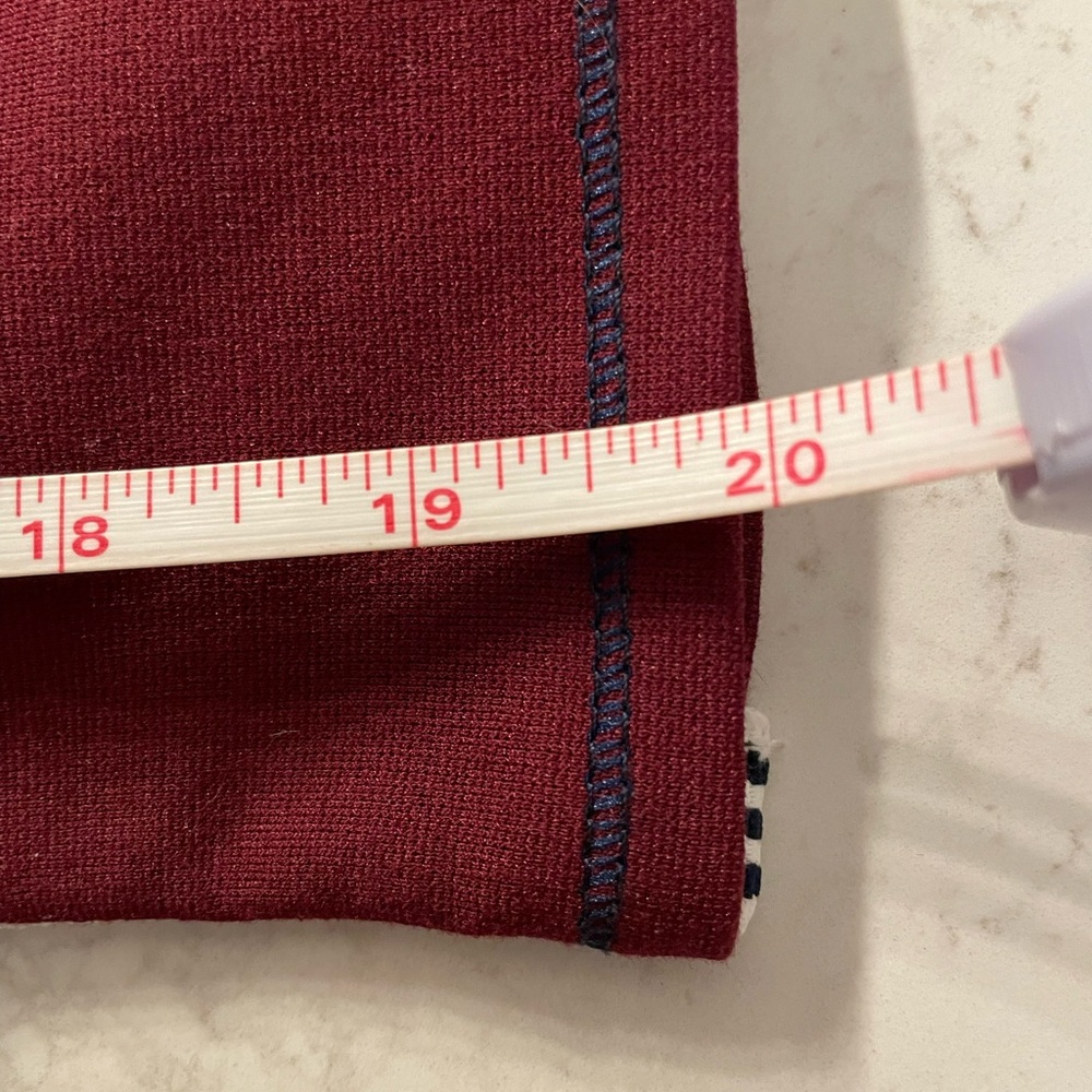 144. Parts + Labor Femme Sauvage Large Maroon/blue long sleeve crop shirt - Picture 5 of 8